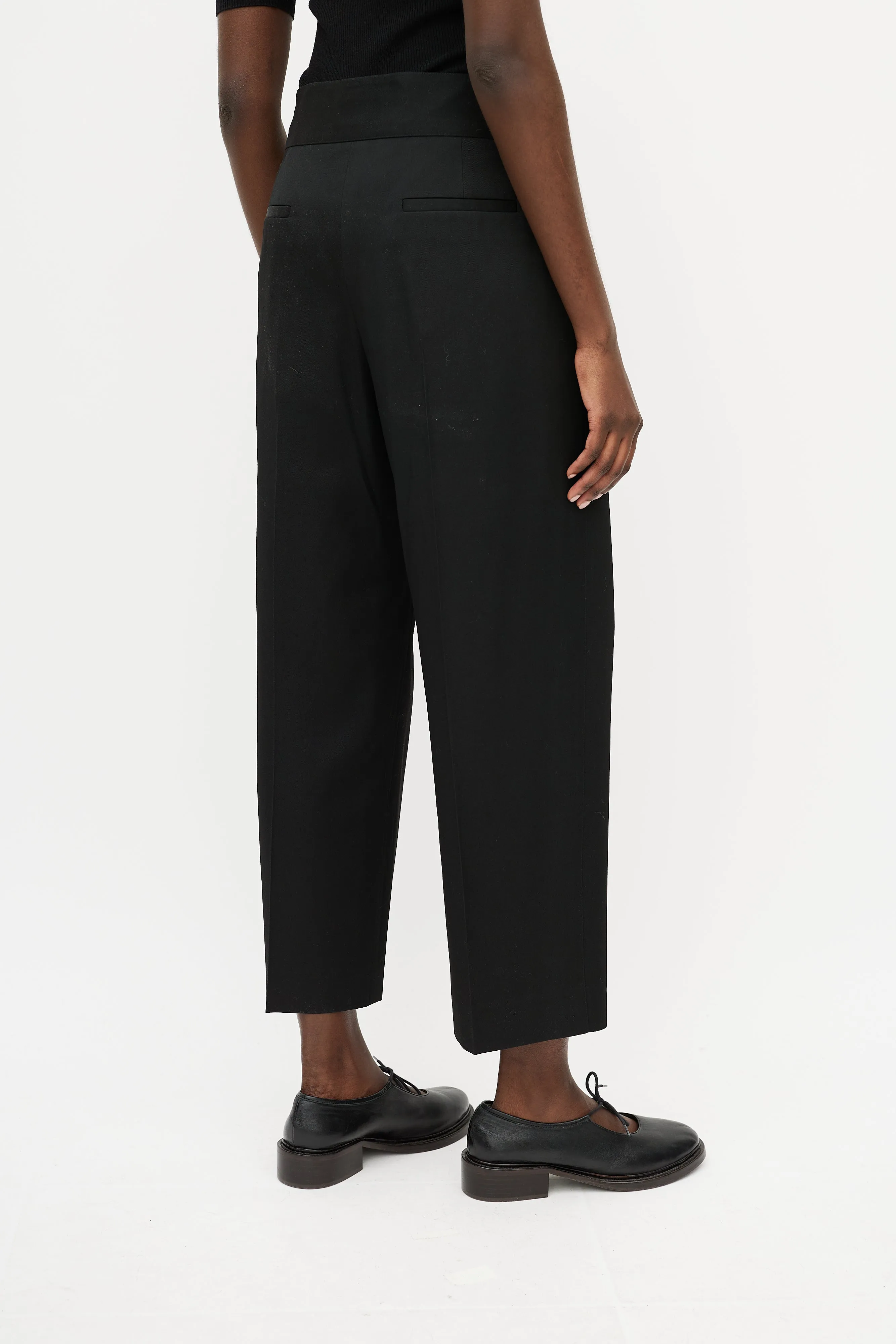 Black High Waist Taper Trouser