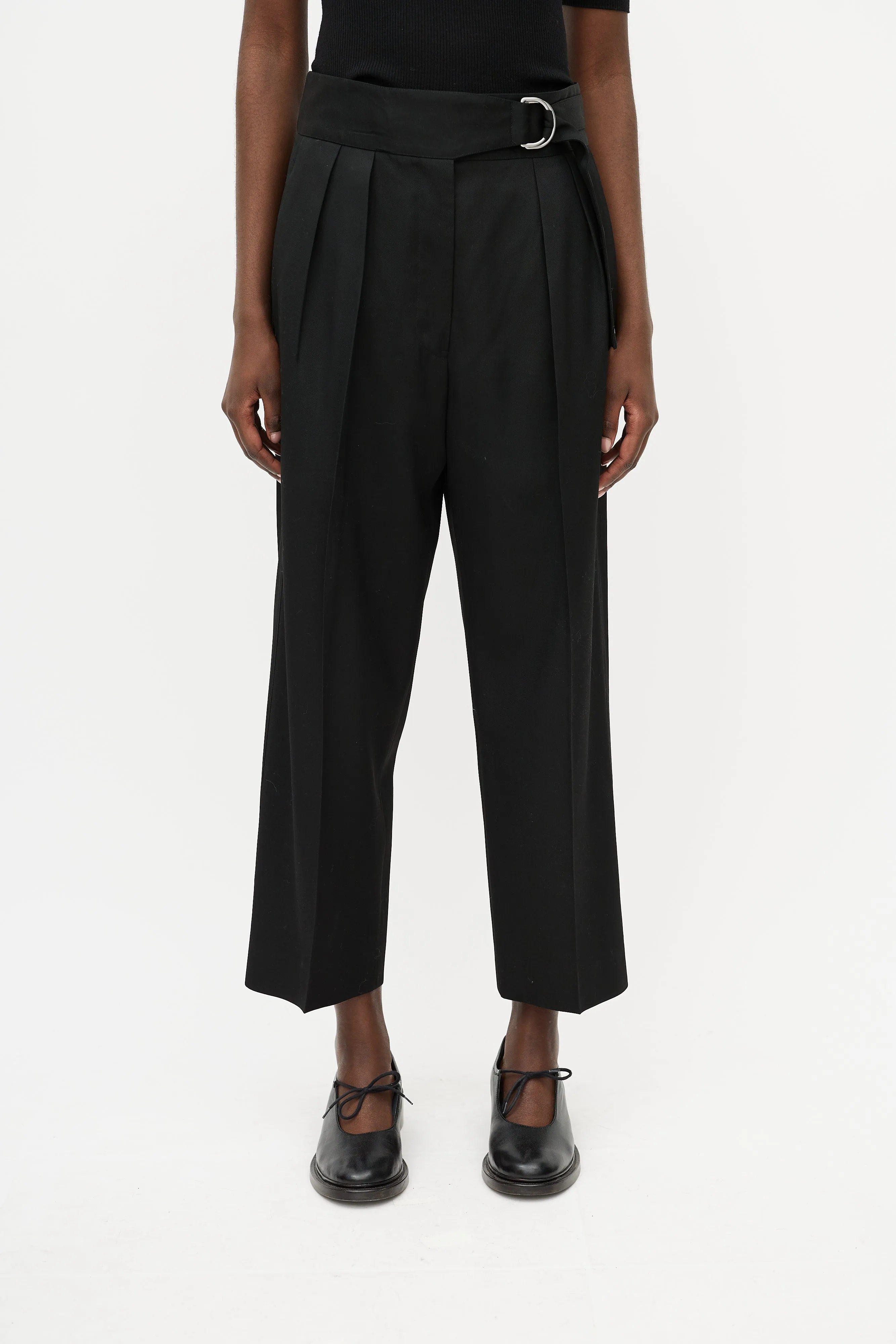 Black High Waist Taper Trouser