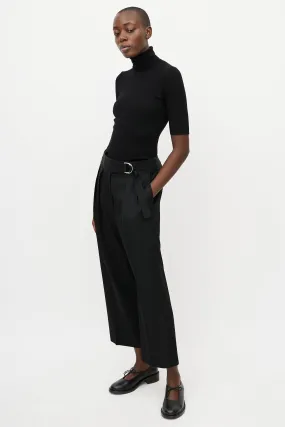 Black High Waist Taper Trouser