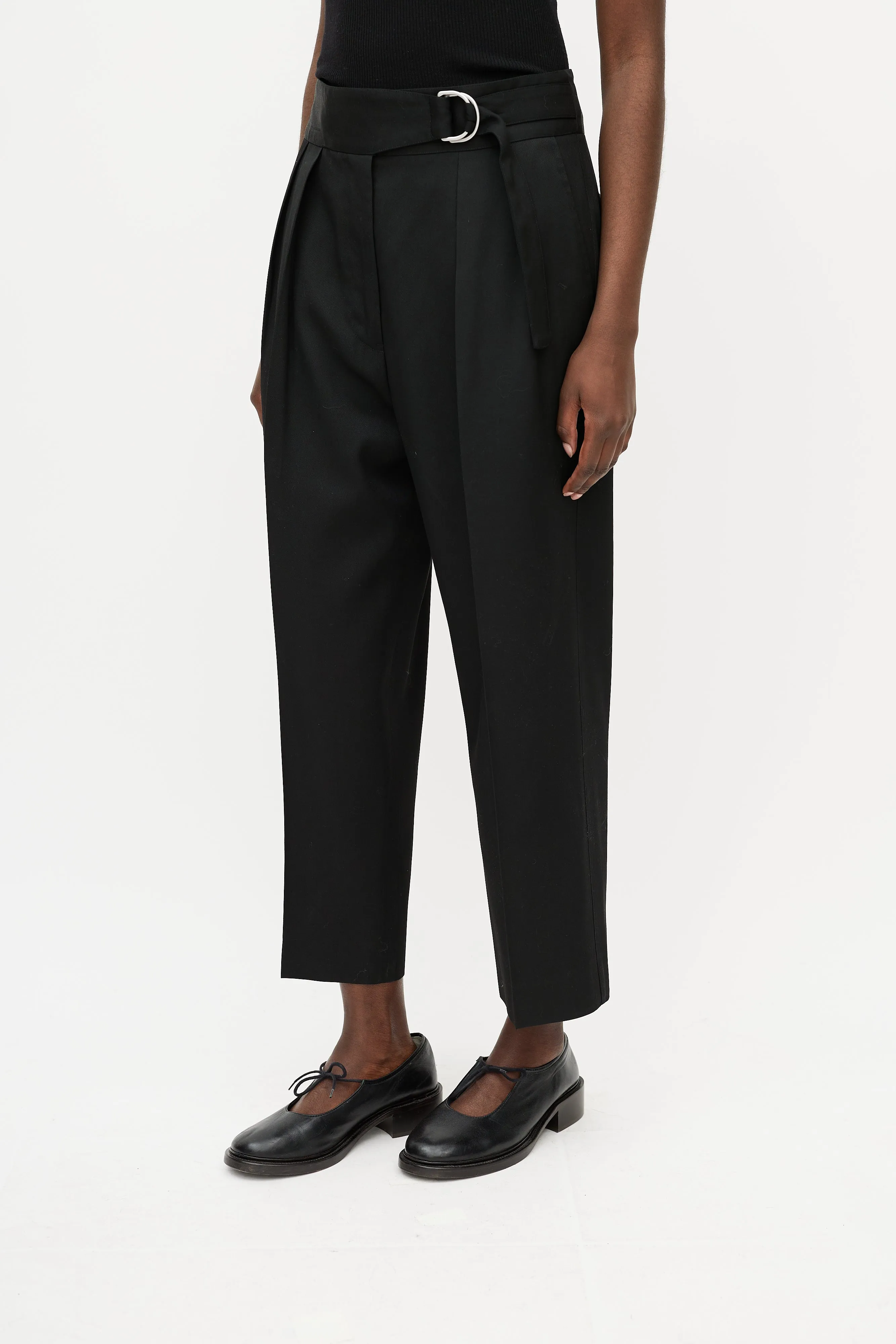Black High Waist Taper Trouser