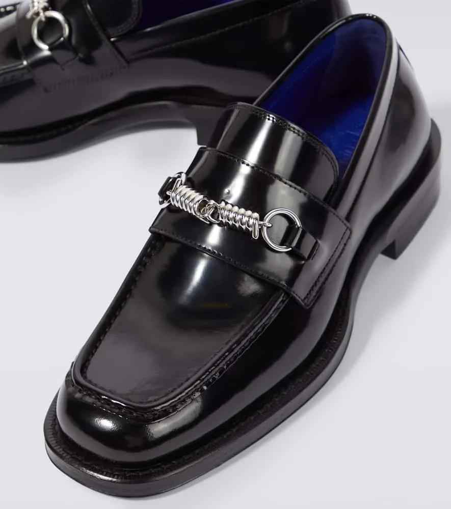 Burberry Embellished leather loafers