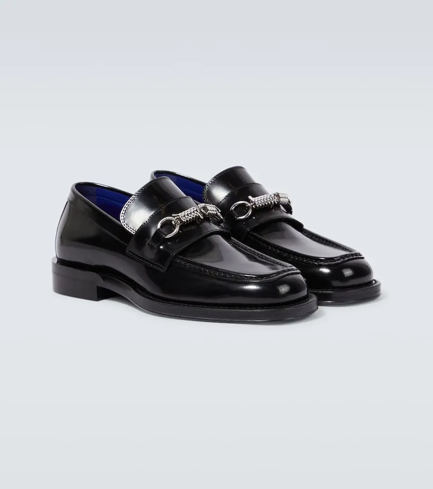 Burberry Embellished leather loafers