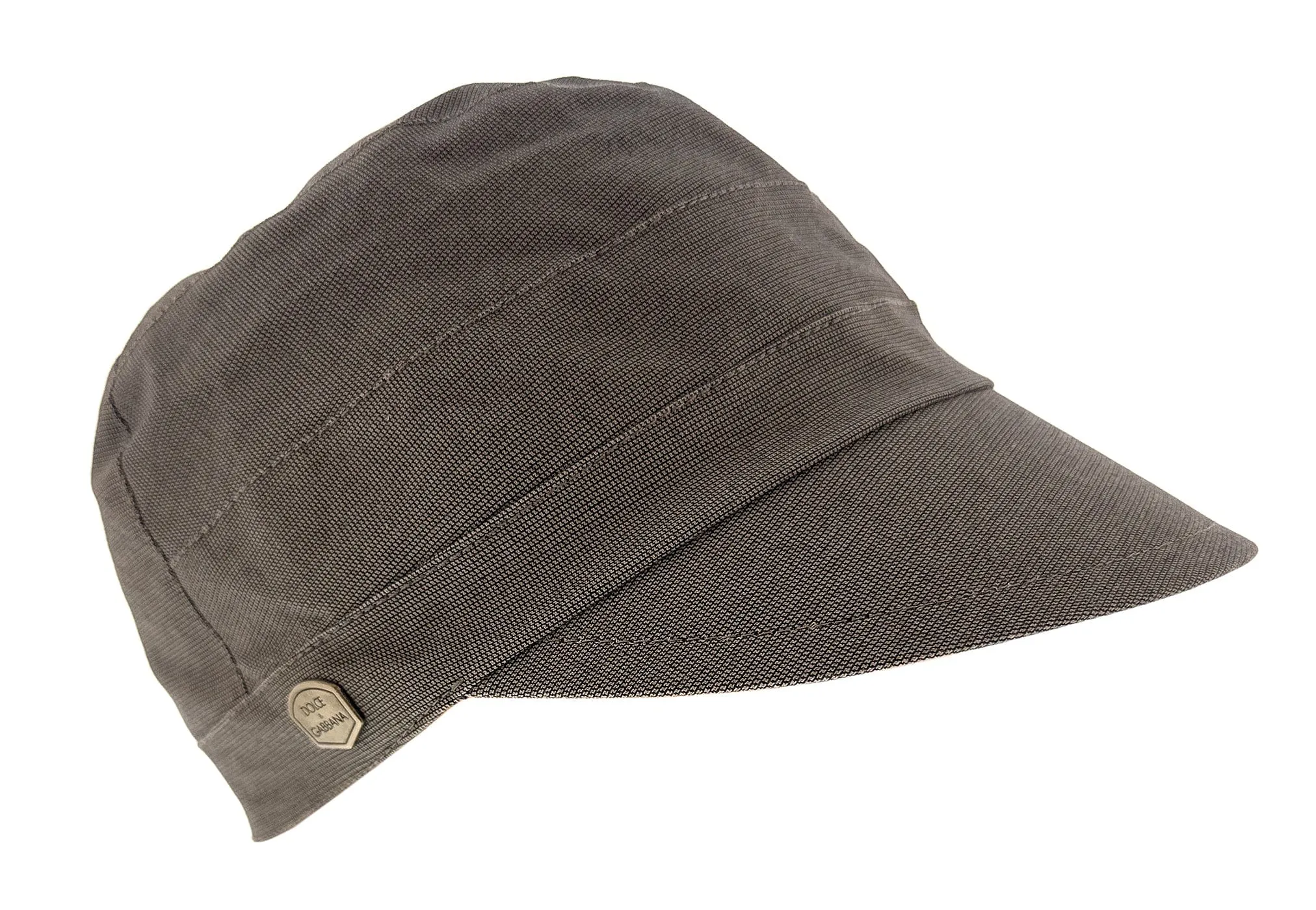 Dolce & Gabbana Grey Solid Signature Stylish Military Inspired  Cap