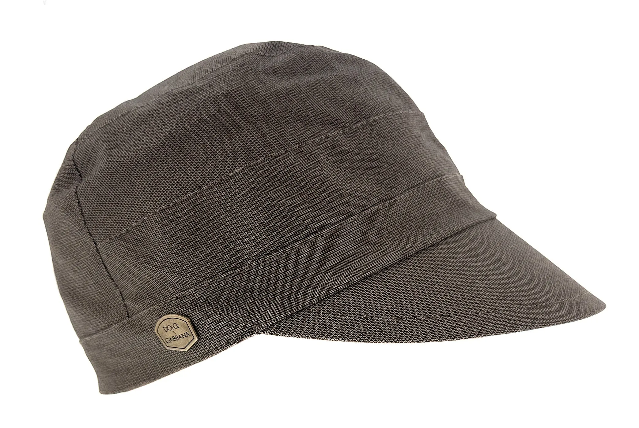 Dolce & Gabbana Grey Solid Signature Stylish Military Inspired  Cap