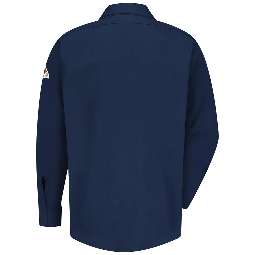 FR MIDWEIGHT GRIPPER-FRONT POCKETLESS WORK SHIRT - NV-Navy | Bulwark SLS2