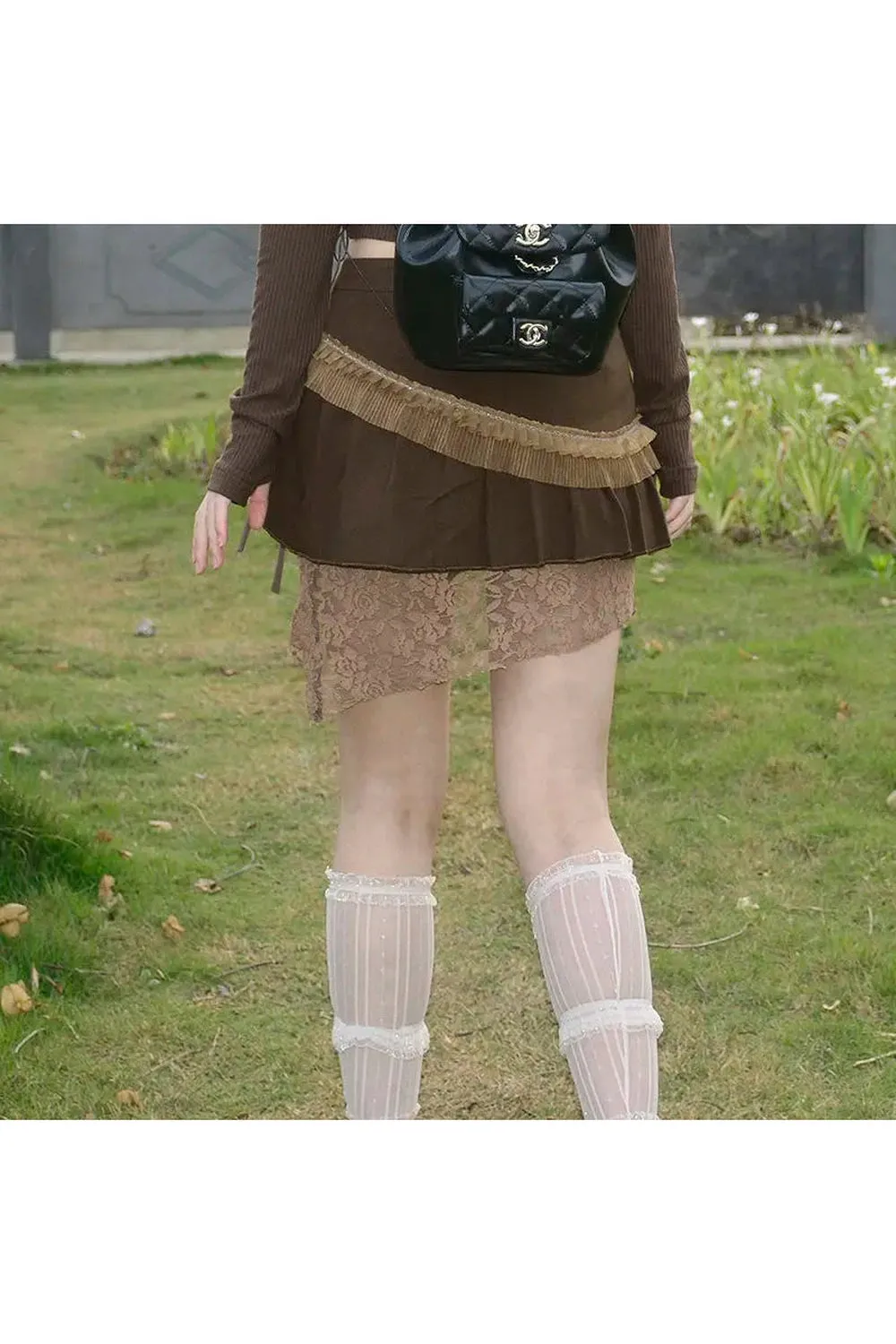 High Waist Patchwork Skirt