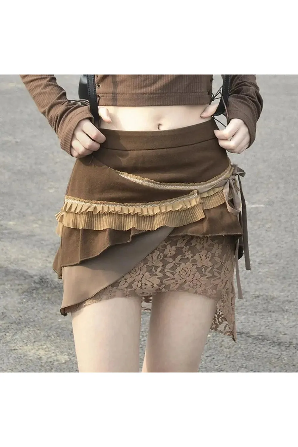 High Waist Patchwork Skirt