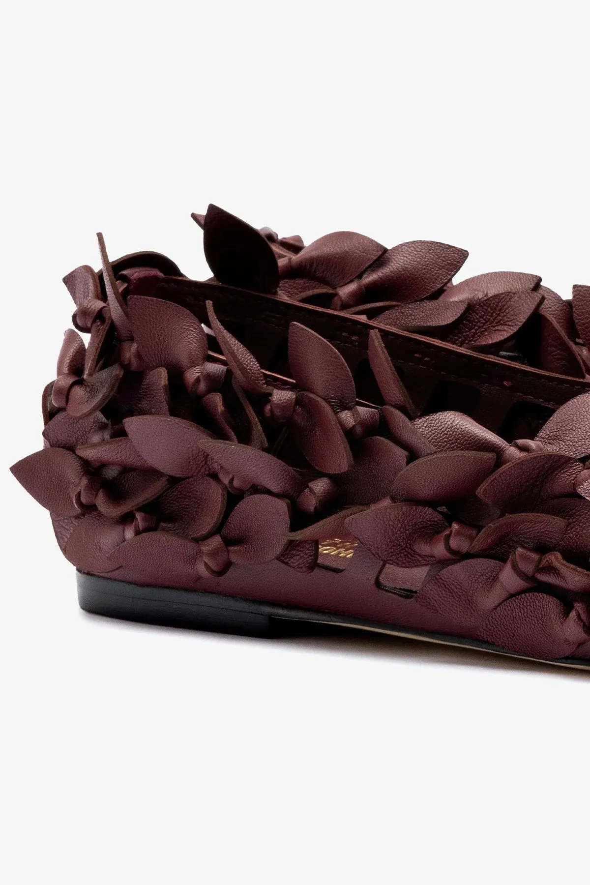 Larroudé x Jonathan Cohen Ballet Flat In Burgundy Leather