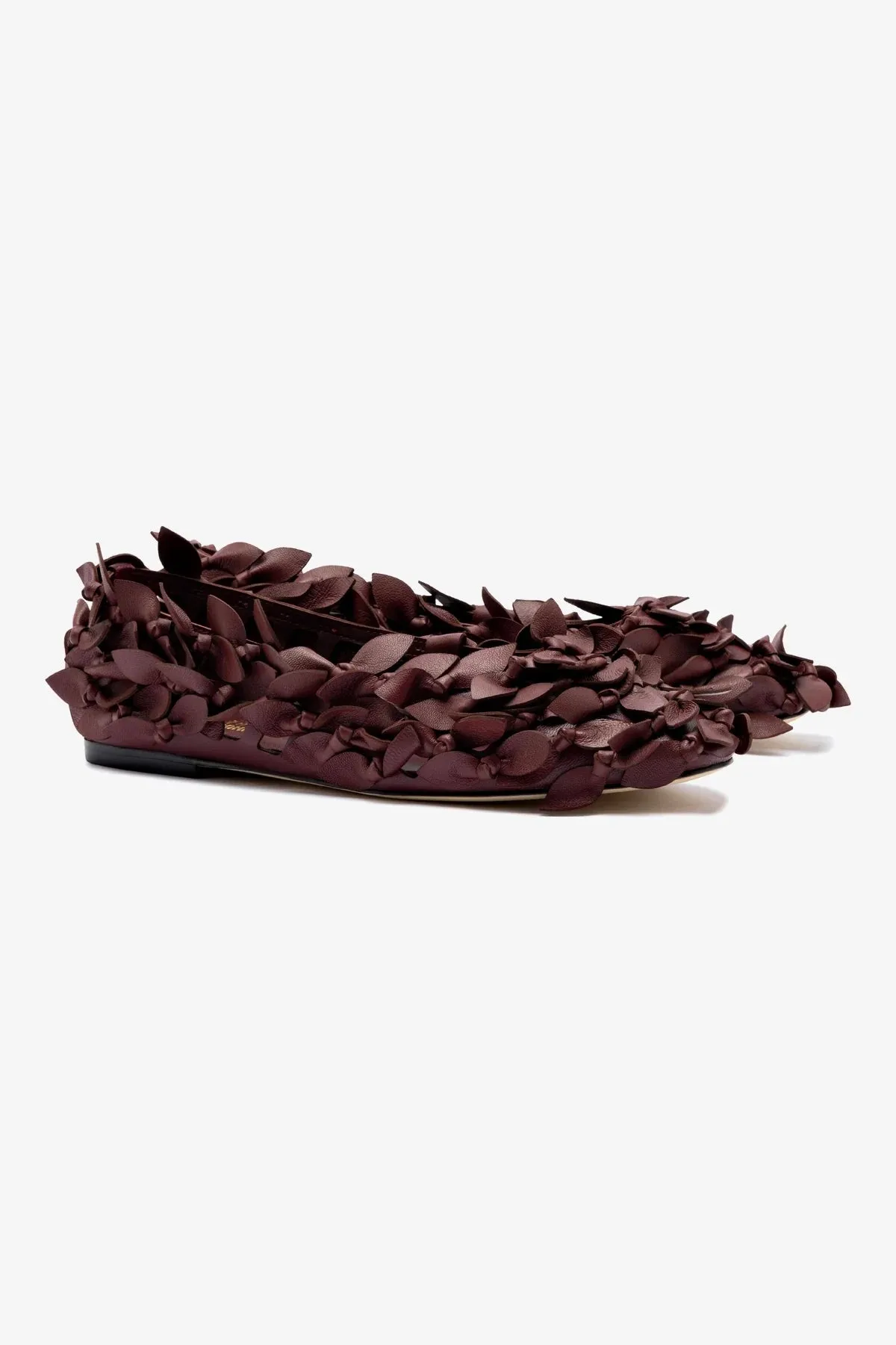 Larroudé x Jonathan Cohen Ballet Flat In Burgundy Leather