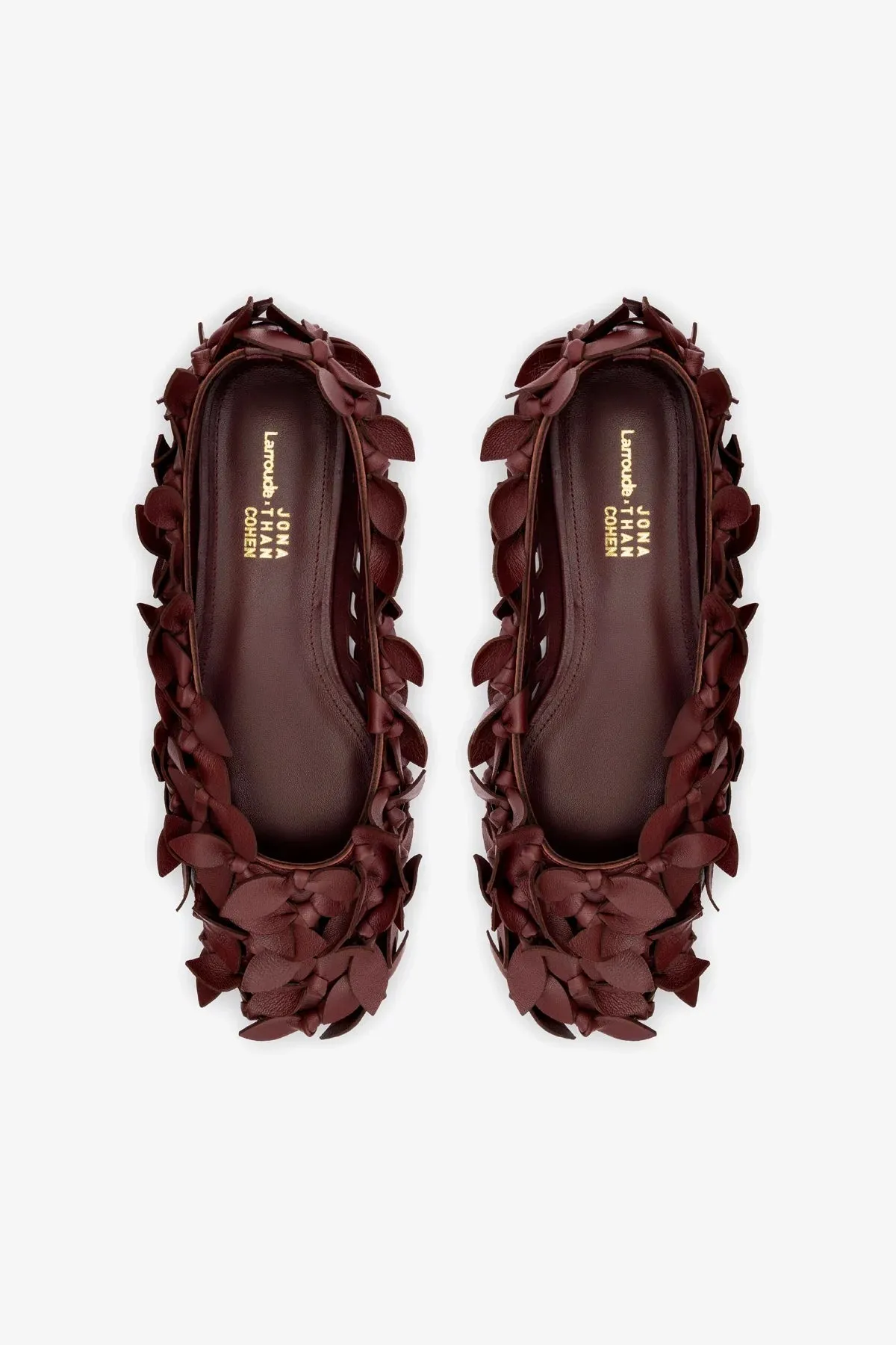 Larroudé x Jonathan Cohen Ballet Flat In Burgundy Leather