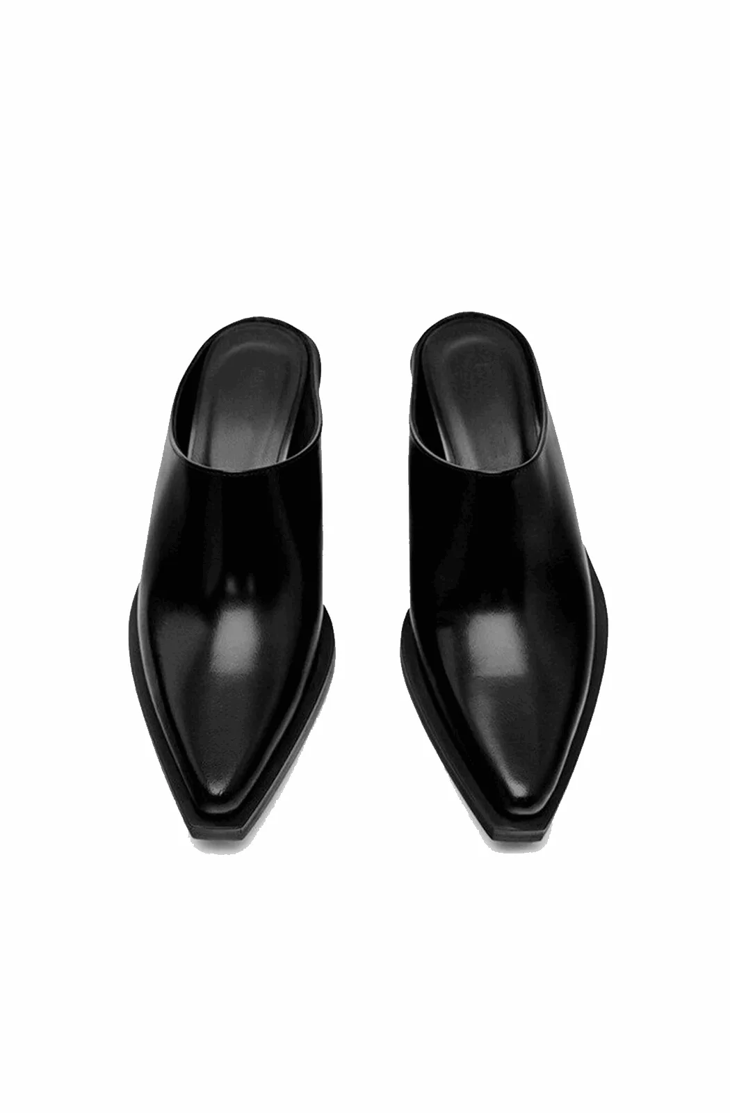 Leather pointed toe mules