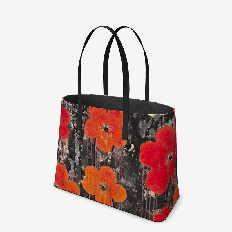 Pantone Poppies Leather Tote (Textureed)
