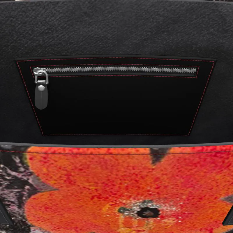 Pantone Poppies Leather Tote (Textureed)