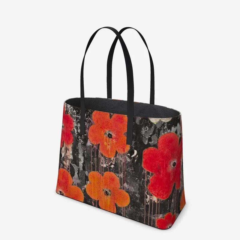 Pantone Poppies Leather Tote