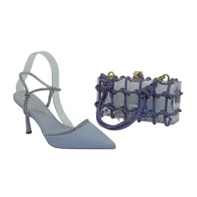 Pointed Toe Stiletto Heel and Acrylic Handbag Set