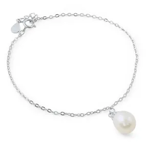 Simple Pearl Sterling Silver Minimalist Bracelet