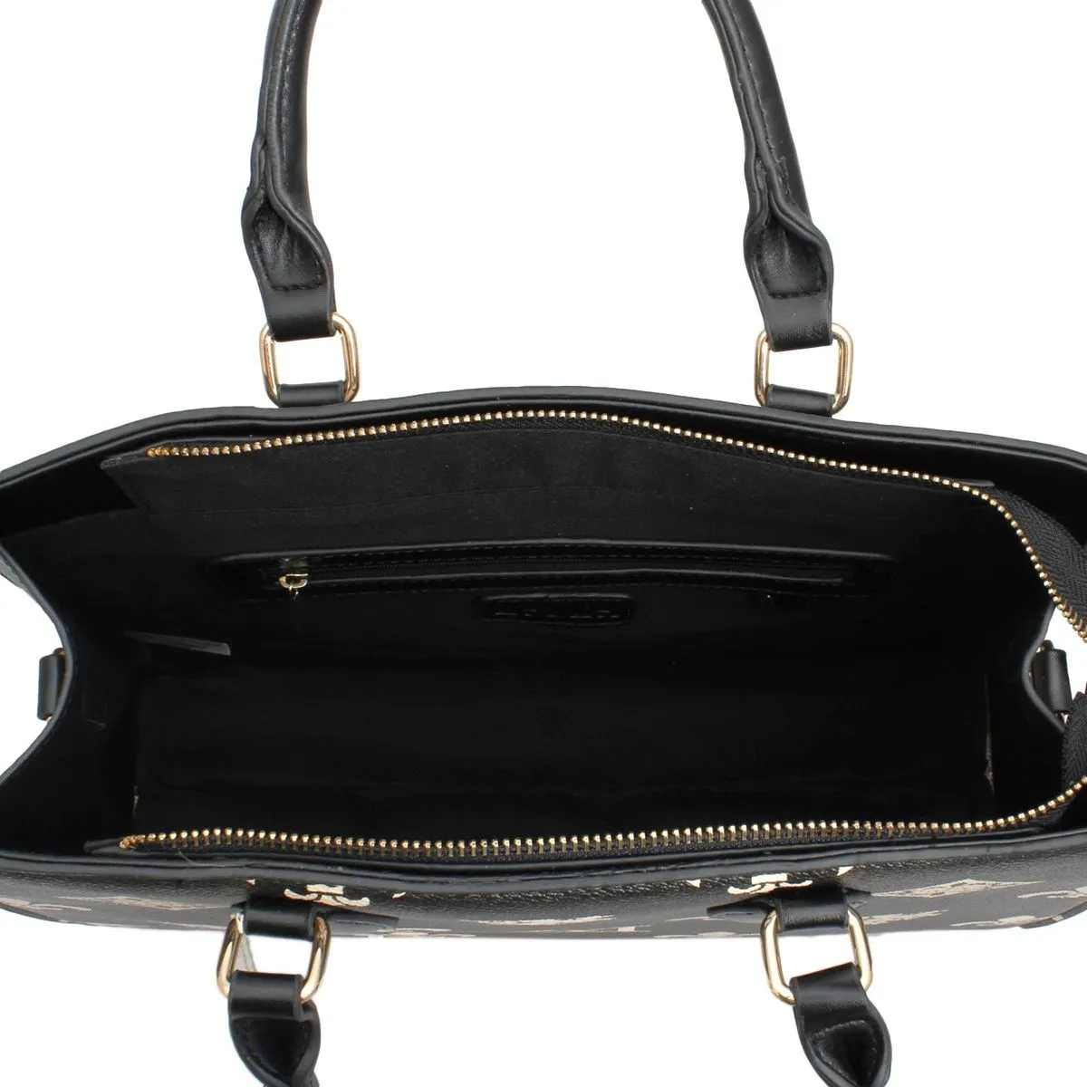 Tote Black Luxe Monogram Structured Satchel Bag