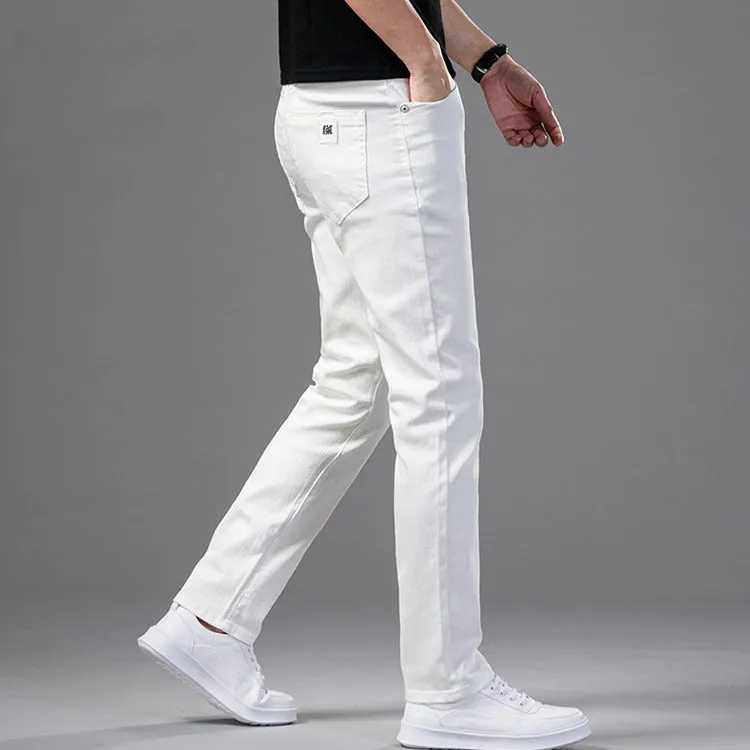 White Denim Pants, Regular Fit