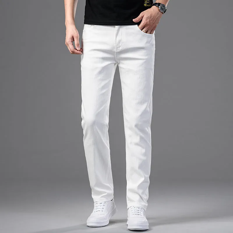 White Denim Pants, Regular Fit