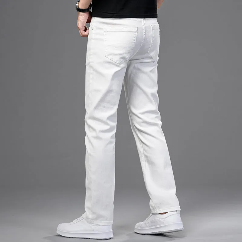 White Denim Pants, Regular Fit