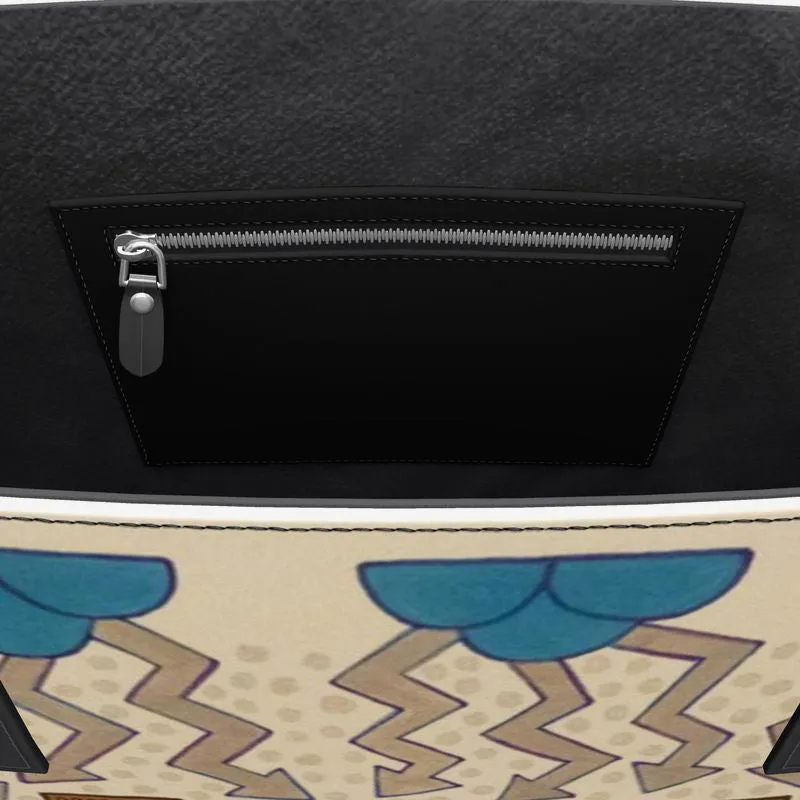 Winter Deer Dance Leather Tote